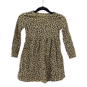 Old Navy Leopard Print Girls Dress 3T Long-sleeved Fit & Flare